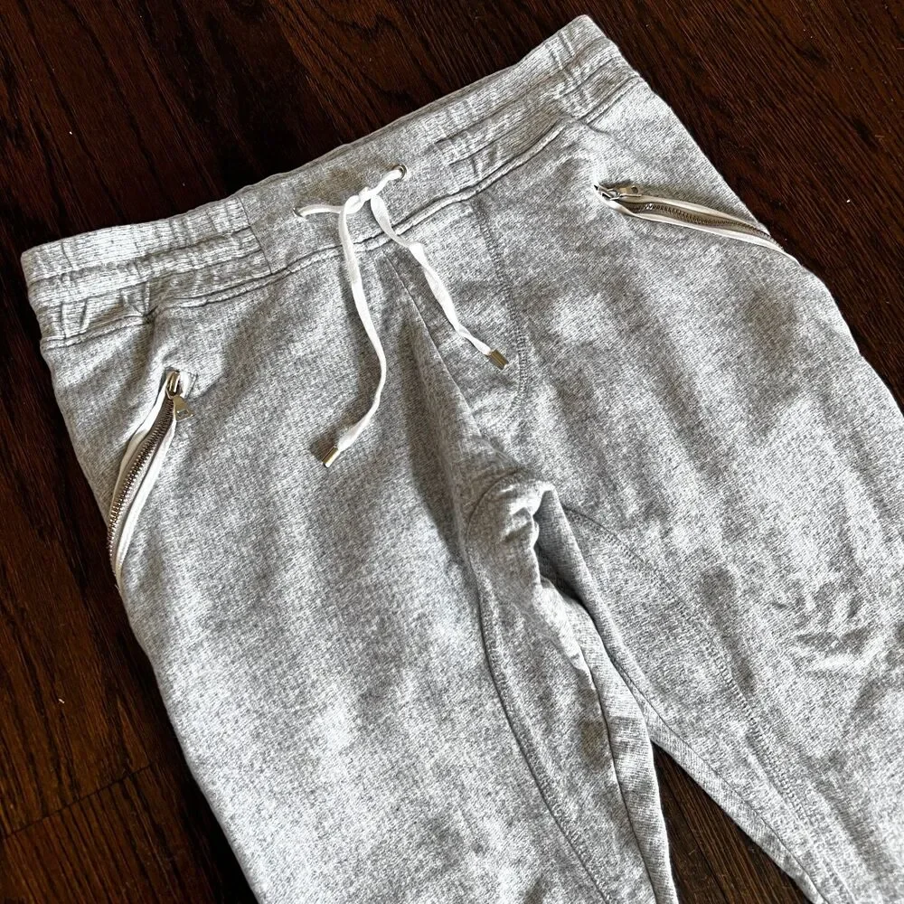 Sandro Paris Grey Sweatpants Joggers Zip Pockets Cotton Size M
